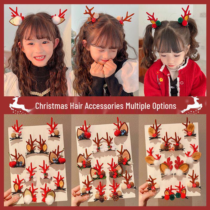 2024 Рождественская заколка для волос в виде оленьих рогов для детей