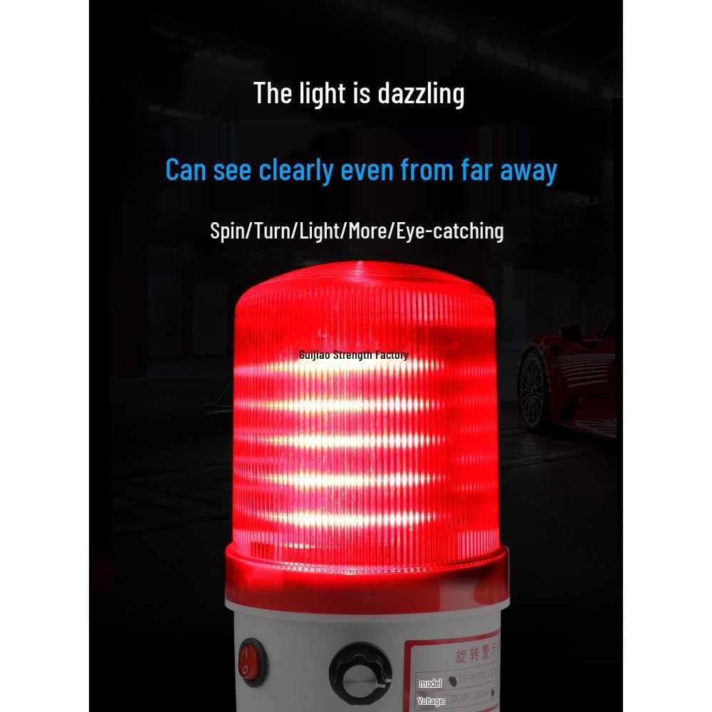LTE-6102J Adjustable Volume LED Rotating Warning Light & Alarm (220V/24V/12V)