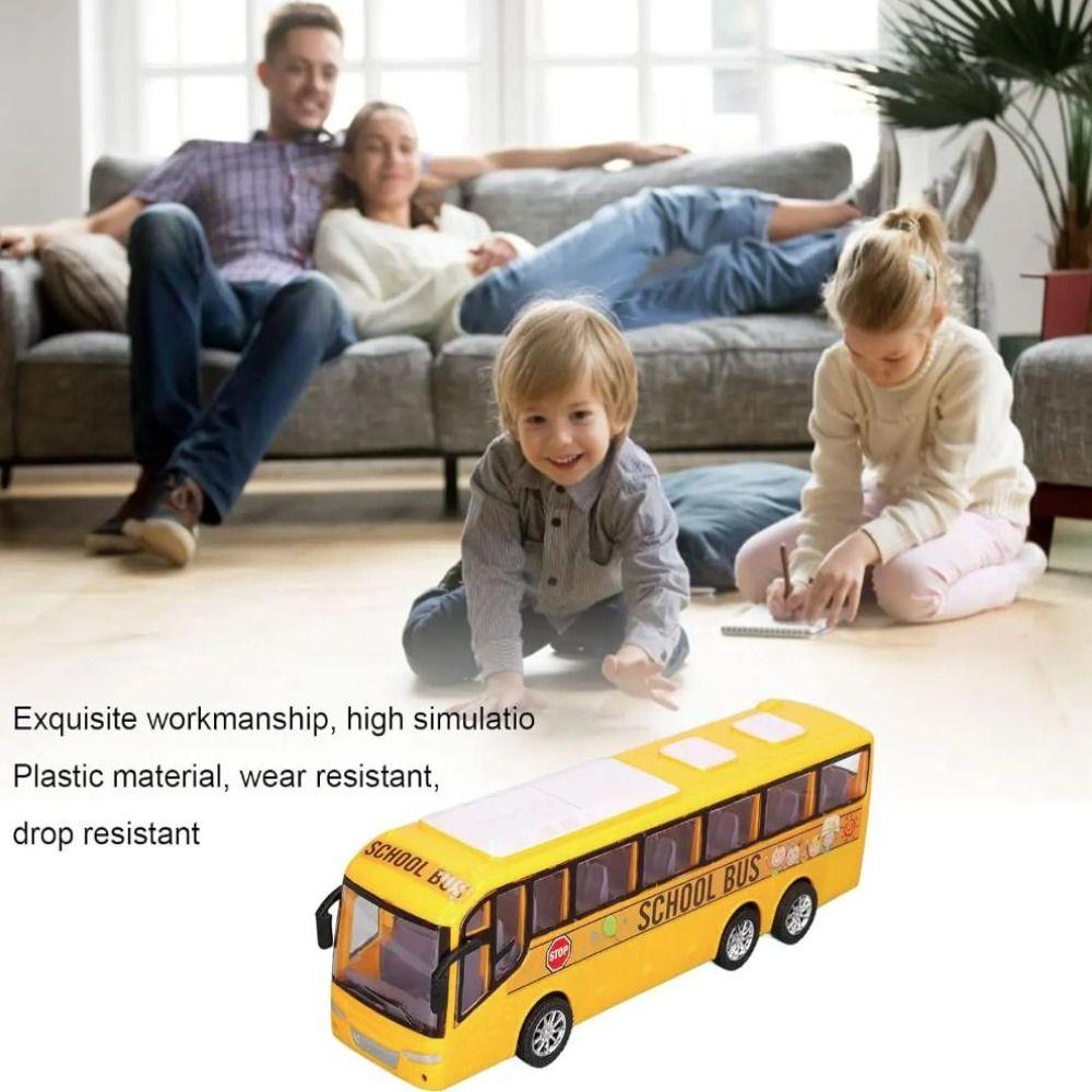 1/16 Scale School Bus Model Car Toys Yellow Color Inertia City Bus Toy Children Toy