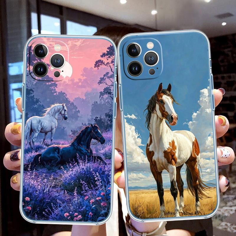 CJ53 Fine Horse Soft Shell Transparent Phone Case for Motorola Moto Edge 20 30 40 50 S30 Fusion Ultra Pro Neo Lite + G200 G23