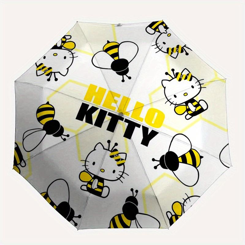 1pc Hello Kitty Bee Theme Umbrella with Plastic Handle,Suitable for All Seasons Home Travel Outdoor UmbrellaSanlio289