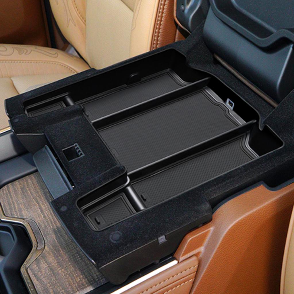 SJL4  for Dodge Ram 1500 2500 3500 2019-2026 Central Armrest Storage Box Anti-slip Tray Organizer Interior Accessories Black