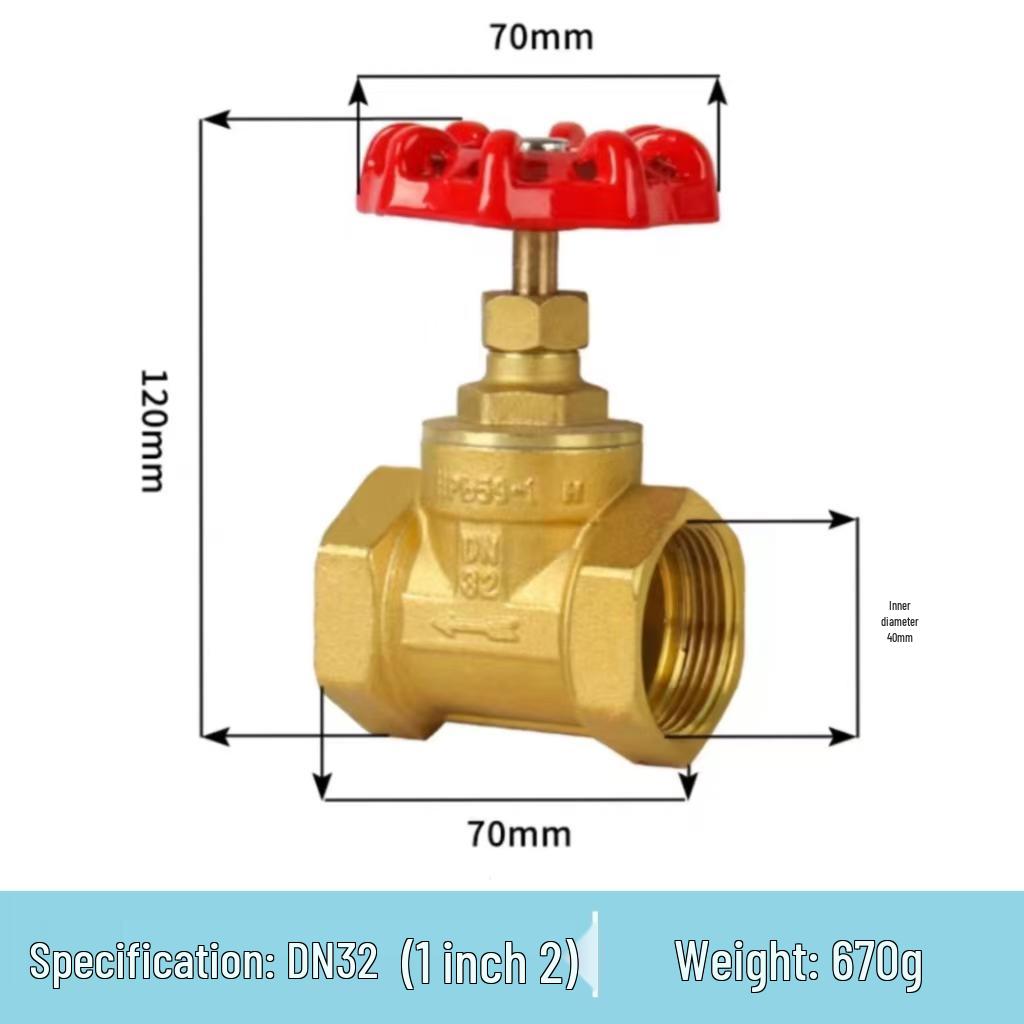 4-Point DN15 All-Copper Shut-Off Valve, 1-Inch High Temperature Steam & Air Conditioning Water Meter Switch Valve