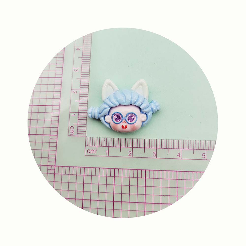 100 шт. Смоляные кабошоны-украшения Kawaii с плоской задней стороной, головки мультяшных девочек для скрапбукинга, аксессуаров для волос и поделок