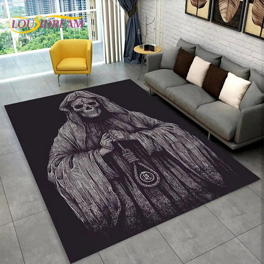 3D Creative Gothic Horror Skull Modern Area Rug,Carpet Rug for Living Room Bedroom Sofa Doormat Decor,Kitchen Non-slip Floor Mat