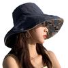 Sun UV Reversible Sun Summer Wide Makes Face Look Hat01 [saliwind] Women's Hat, Protection, Protection, Hat, Hat, Hat, Drawstring, Cotton, Brim,