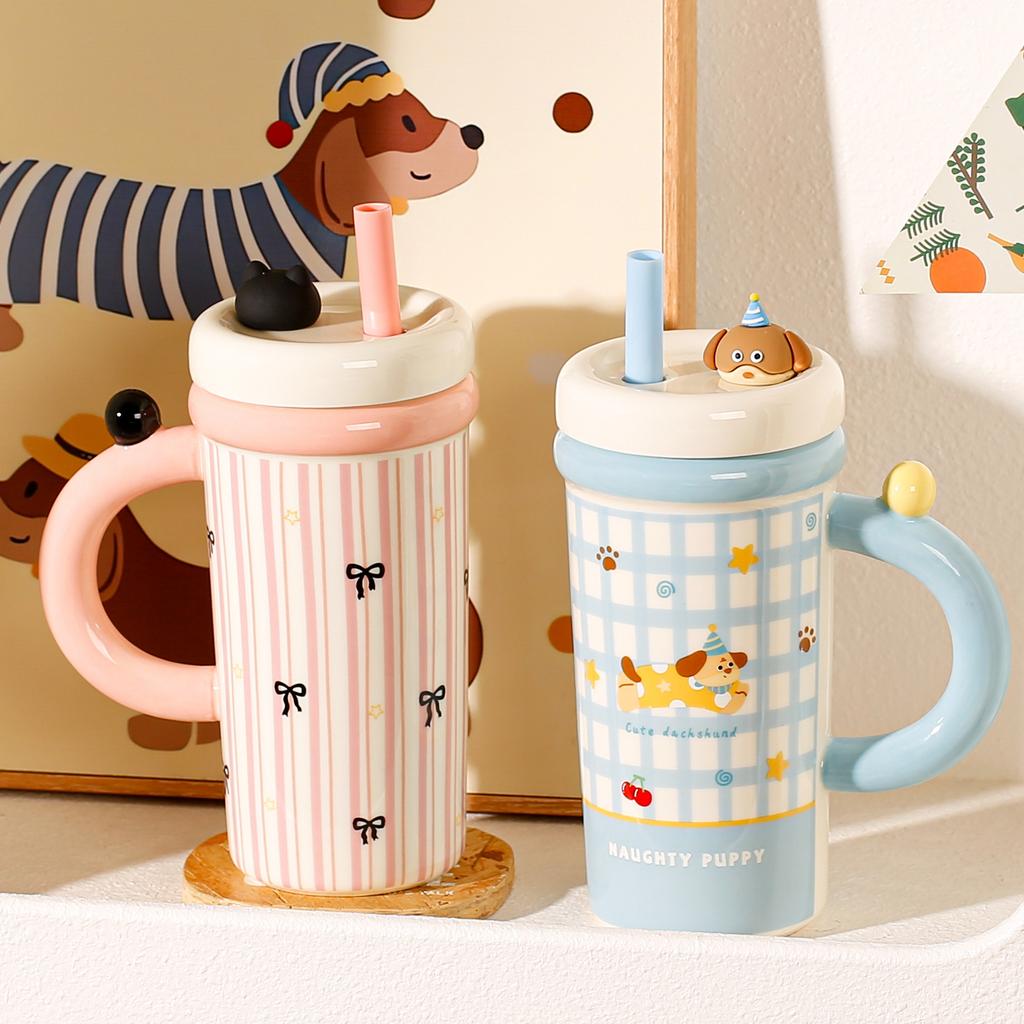 Девушка нишевая высокоценная кружка керамическая чашка с крышкой большая емкость чашка для воды кофейная чашка подарок на день рождения сувенир