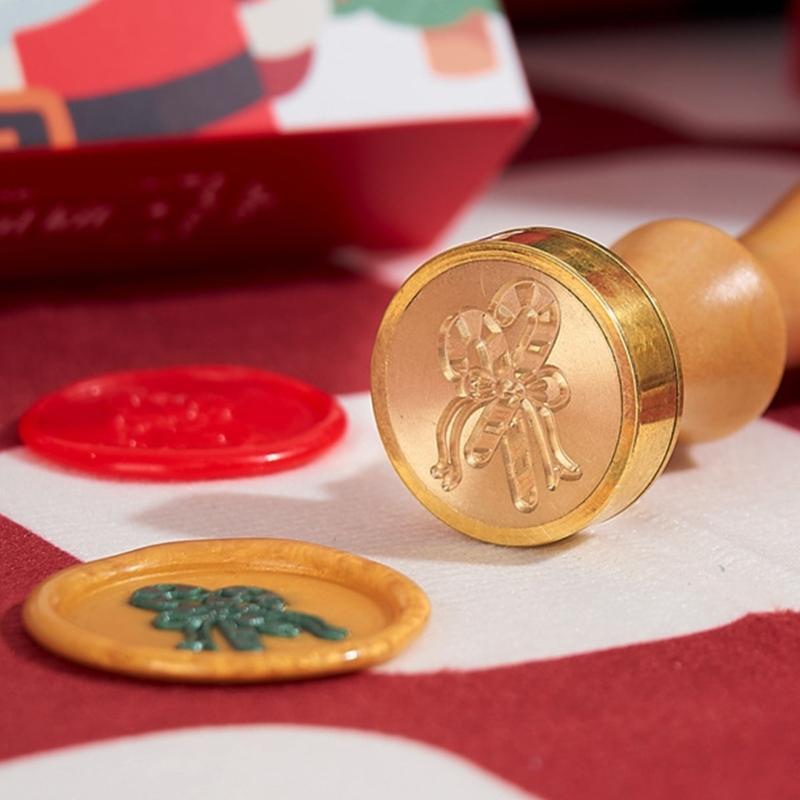 Набор рождественских праздничных сургучных печатей для свадьбы, Рождества, Дня святого Валентина, С деревянной ручкой, Сменная головка печати, Сучки для сургуча