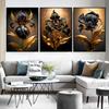 Abstract Black Gold, Rose, Canvas, Painting, Black Liquid Flowers, Plants, Posters and Printers for the Living Room, Home Decoration, Cuadros