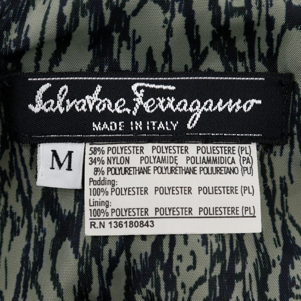 Salvatore Ferragamo batting quilting Stainless collar coat black polyester/Nylon Women Used