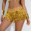 Sequined Tassel Latin Dance Skirt for Women – Stage and Bar Performance Costume Shorts