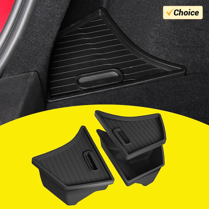 For 2024 2025 Tesla Model 3 Highland Rear Trunk Organizer Side Storage Box Boot Mat Bins TPE Flocking Lids Cover Car Accessories