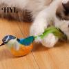 Chirping Bird Cat Toy Interactive Simulation Electric Touch Activated Songbird Plush Teaser for Indoor Cats And Dogs Vibration-sensing