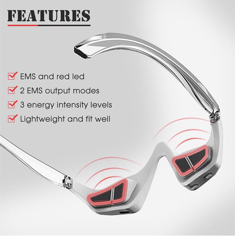 Многофункциональное устройство для ухода за глазами: Ручной косметический массажер с красным светом и функцией нанесения эссенции для домашнего использования.