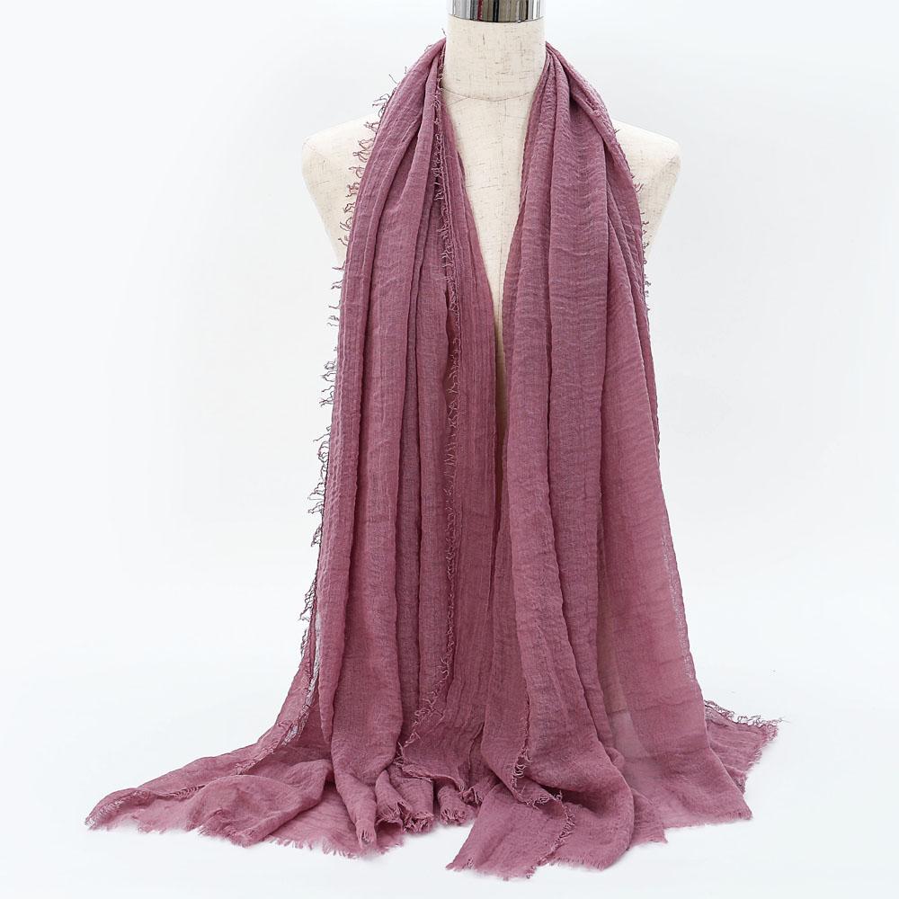 Big Size Crinkle Cotton Hijab Scarf Women Turban Muslim Shawl Plain Bandana Breathable Women's Shawls Foulard Hijab Hood Ramadan