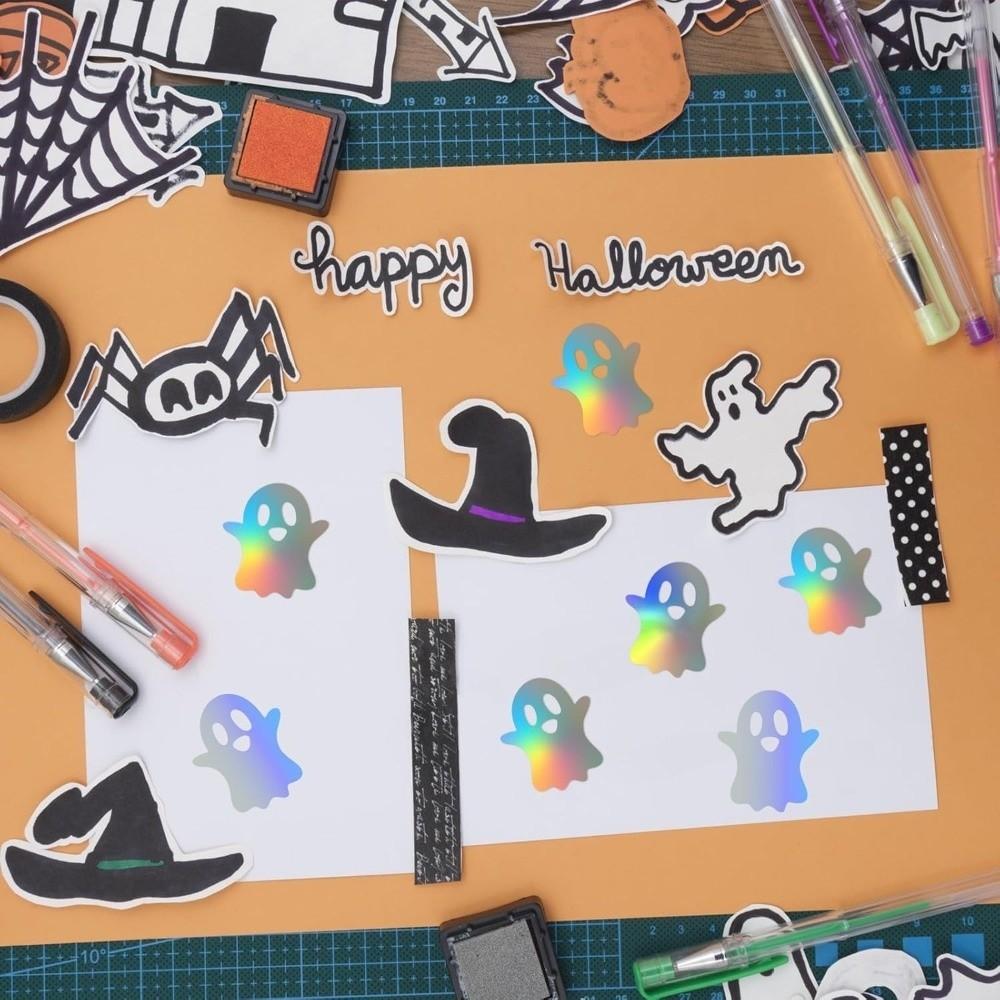 500 шт./рулон Водонепроницаемые Светоотражающие Наклейки Декоративная Бумага Наклейки с Привидениями Упаковка для Подарков