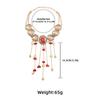 Boho Tassel Pendant Necklace Women Zinc Alloy Geometric Statement Chain Daily Wear Fashion Locket Collarbone Jewelry