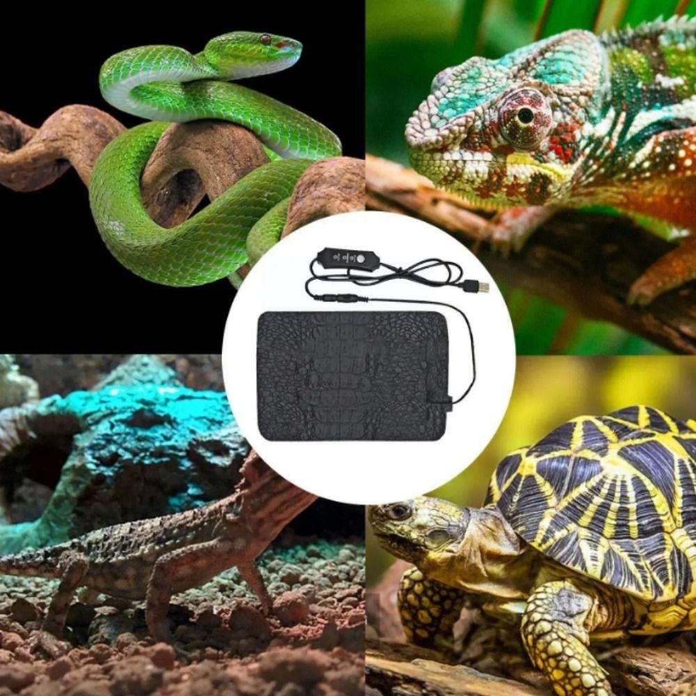 Водонепроницаемое электрическое одеяло для рептилий USB из искусственной кожи с подогревом для домашних животных, грелка для ящерицы, осень