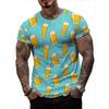 Fashion Men's T-Shirt Funny Beer Festival Graphic Print Men's and Women's Tees Top Summer Street Short Sleeve Casual Outdoor Men's Clothing