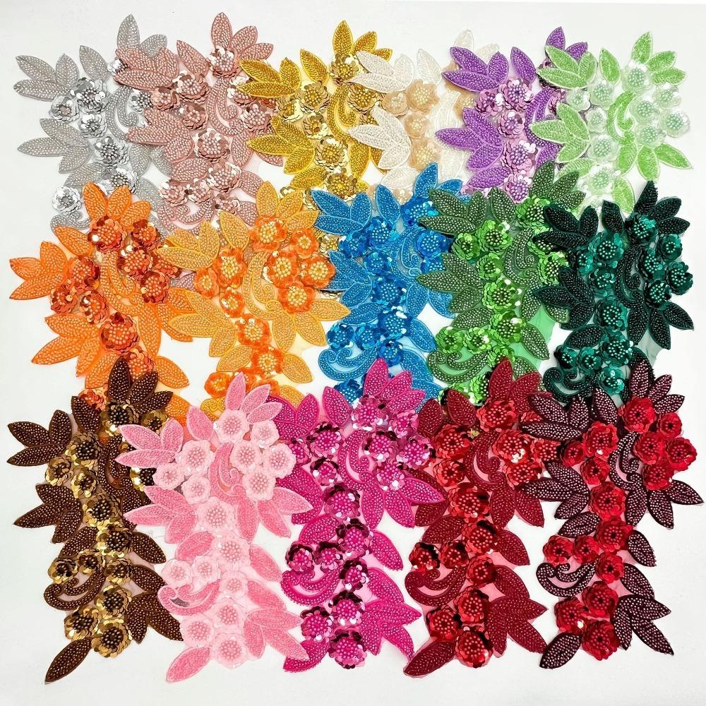 Блестки Одежда Аппликация Объемные Цветы Нашивка Ремонт Цветок Вышитые Нашивки Одежда