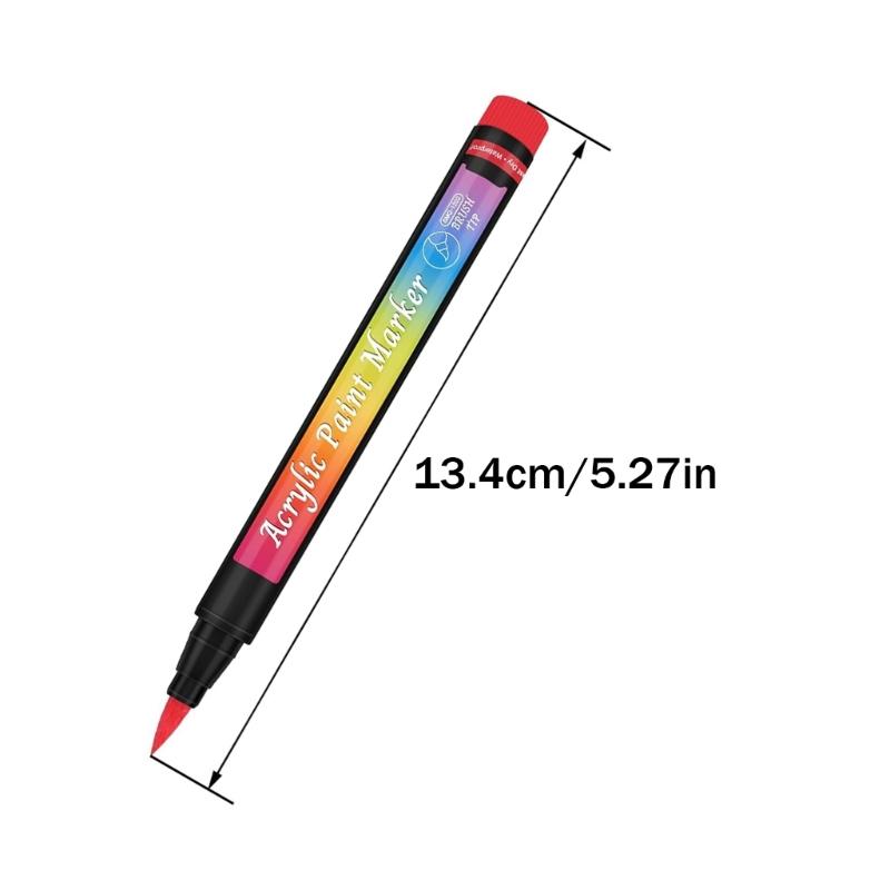 30 шт. Акриловый маркер Художественный маркер 30 цветов Кисть для DIY Роспись обуви, сумки на бумаге, камне, дереве, стекле, холсте
