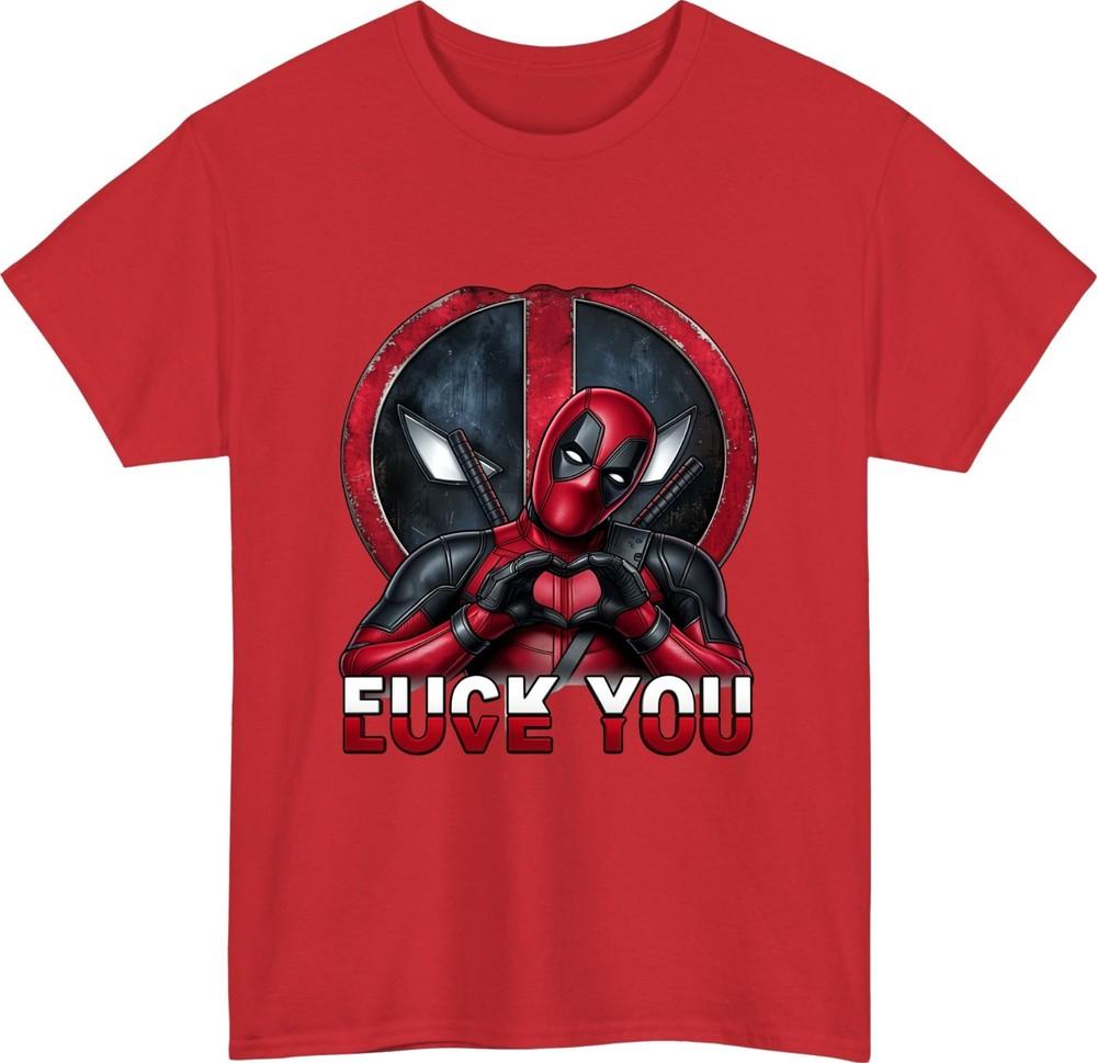 Deadpool love fck you tshirt marvel comics antihero funny sarcastic gift top