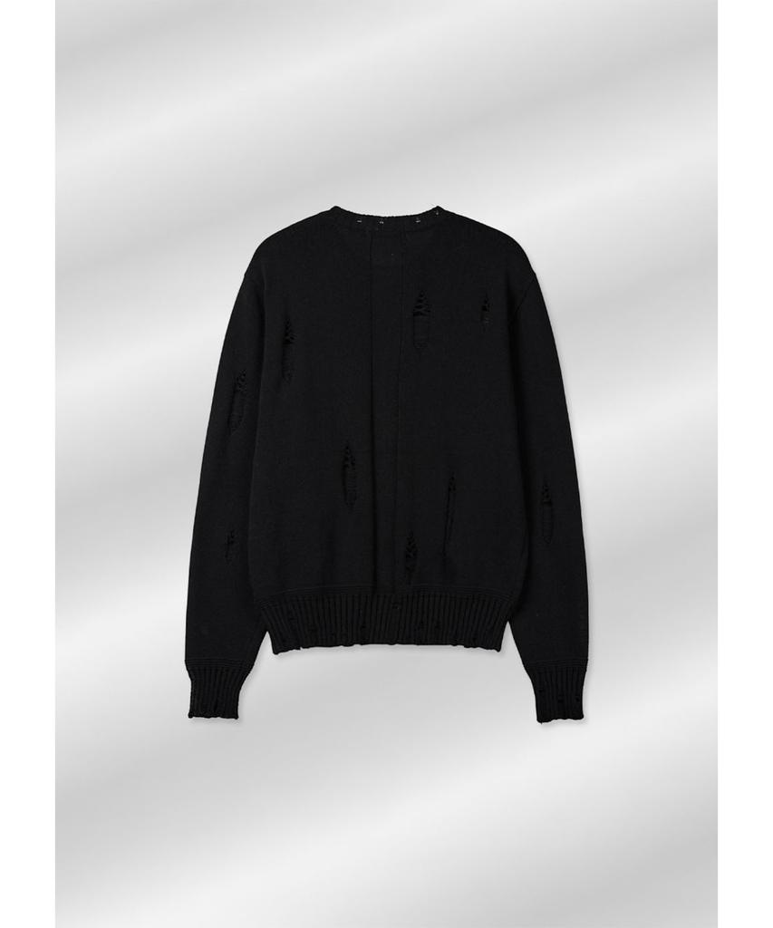 PARADIGMFILM [Ep.01] Damaged Japan Round Knit Zip-Up (Black)