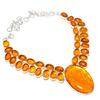 Triplet Opal, Amber Handmade 925 Sterling Silver Necklace 18" z2N65