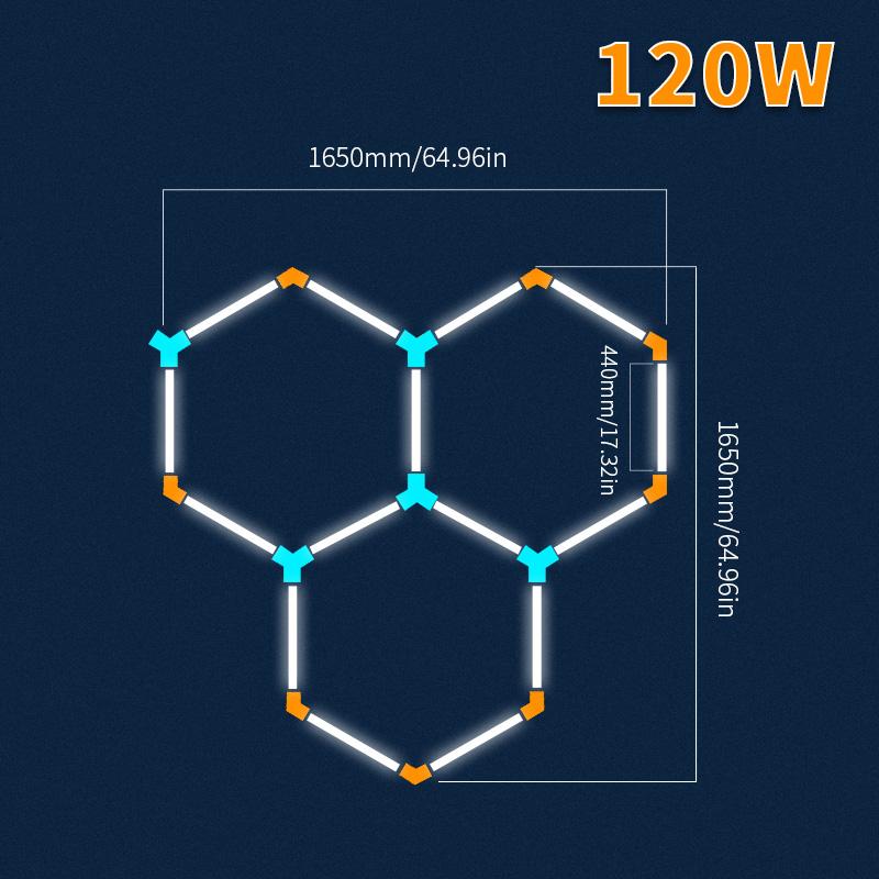 Парикмахерская Салон красоты Светодиодный потолочный светильник Шестиугольный Гаражный светильник AC85-265V Сотовый Светодиодное трубчатое освещение Для мастерской по детейлингу автомобилей