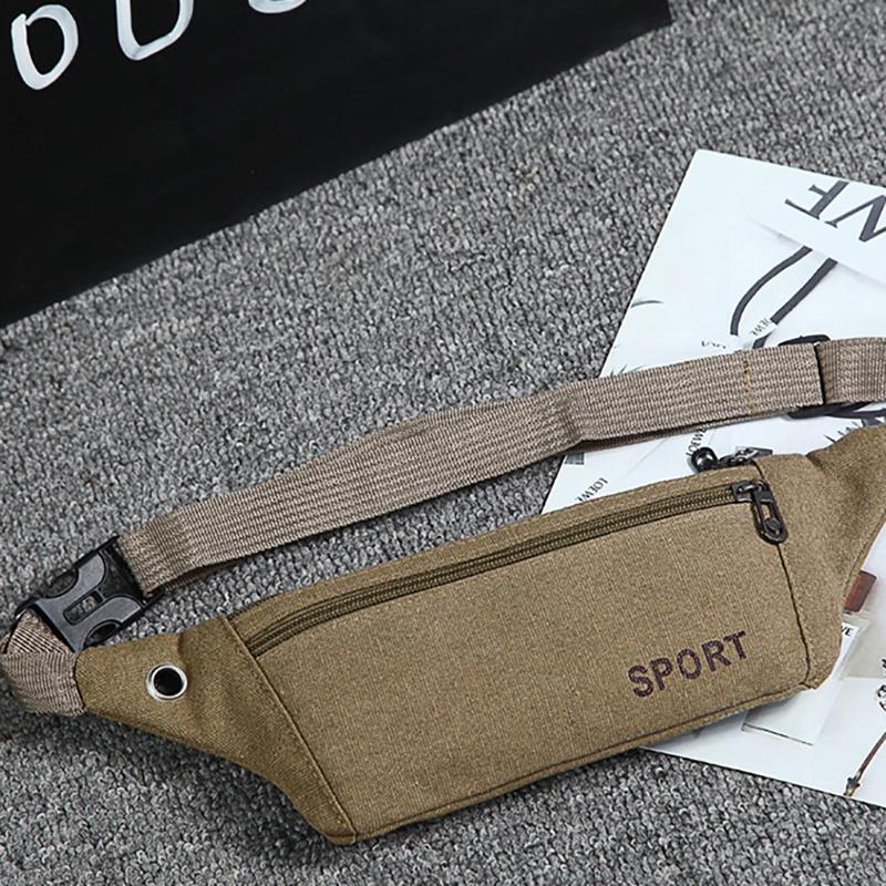 Canvas Fit Waistpack Мобильный поясной рюкзак мужской спортивный на открытом воздухе для отдыха на бега Защита от кражи Ультратонкий Невидимый