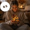 Светящаяся фигурка домика-тыквы, статуэтка-домик из смолы, теплая светодиодная подсветка, украшение для осенних настольных композиций, полок и сезонного домашнего декора