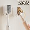 2 шт. настенных держателей для зубных щеток с крышками, установка без сверления, многосекционный органайзер для гигиены ванной комнаты, решение для хранения зубных щеток