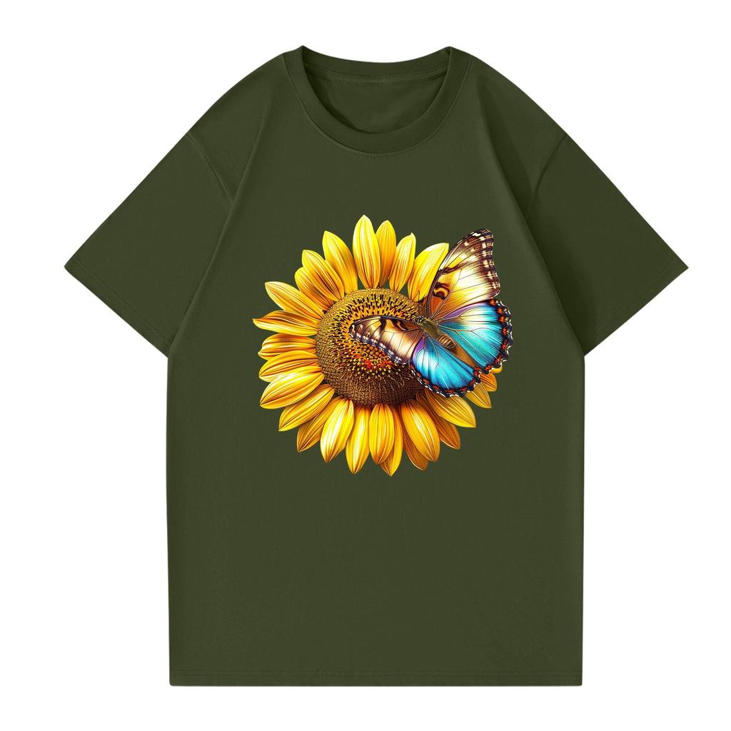 Женская модная повседневная футболка с круглым вырезом и короткими рукавами