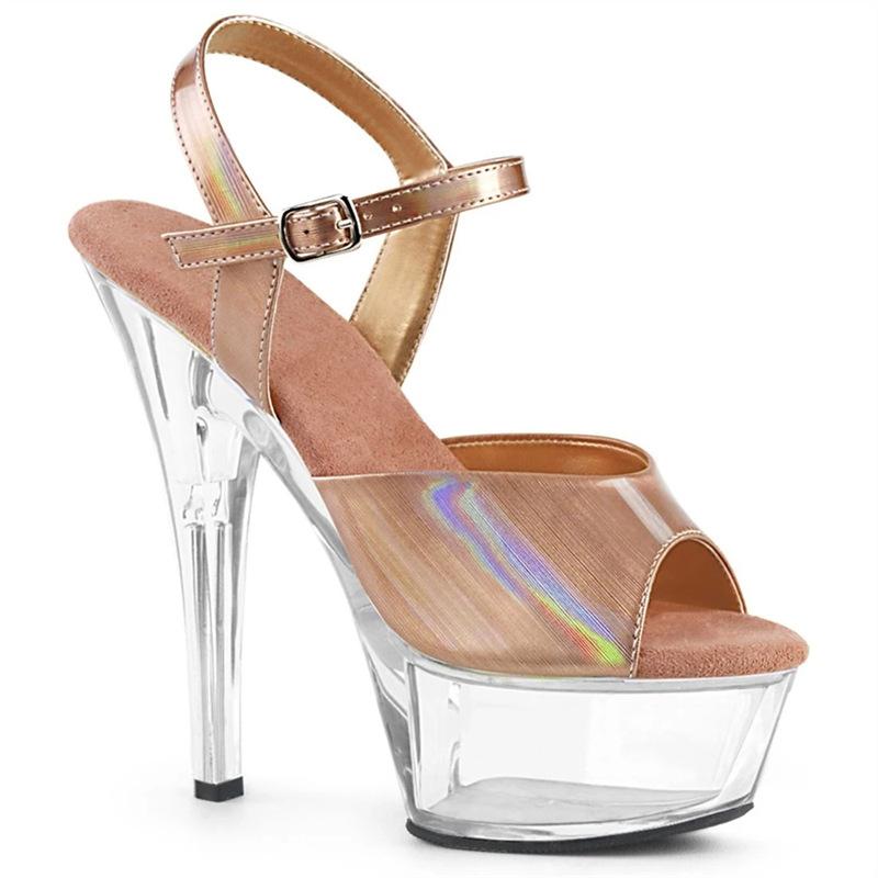 2025 new cm high heels hate sky high waterproof table transparent sandals stiletto women's shoes fish mouth shoes fashion wedding shoes
