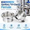 SS304 Stainless Steel Sanitary Ferrule 12.7-114mm Tri Clamp Ferrule  Beverage Pipeline
