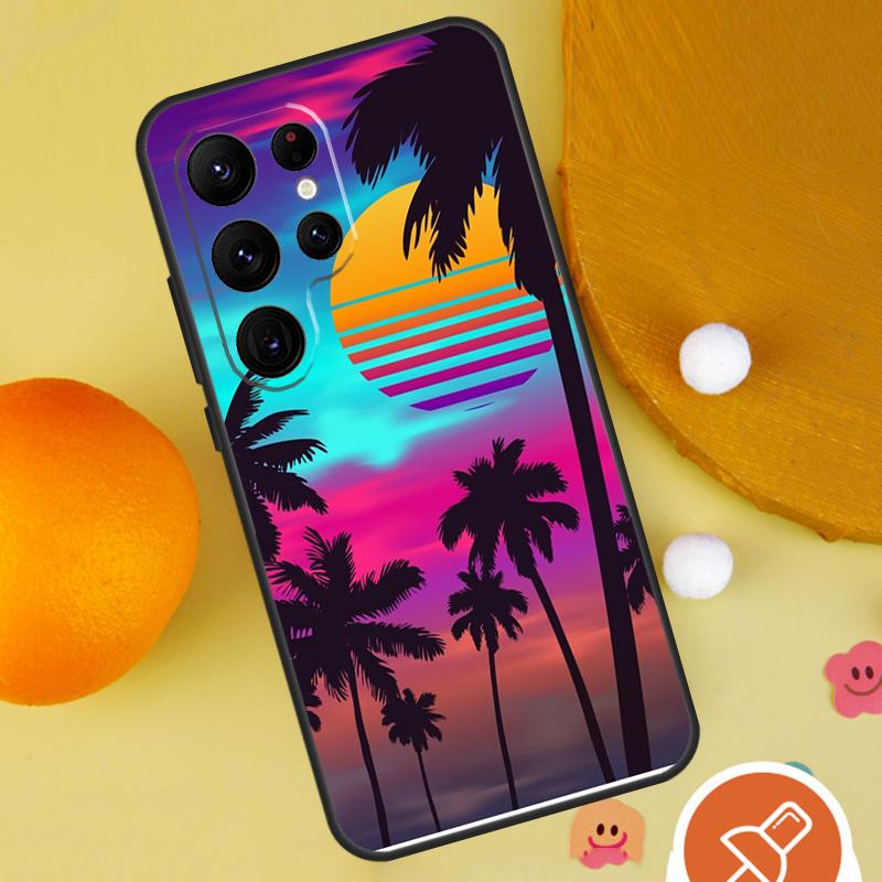 Synthwave Retro 80s Neon Case For Samsung Galaxy S25 Ultra S24 S23 S22 S21 Ultra S9 S10 S20 Plus S24 FE Funda Cover