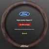 KKHK4 Car 3D Embossing Carbon Fiber Steering Wheel Cover Ford Mondeo F150 Fusion Mustang EXPLORER ESCAPE EDGE Fiesta Focus Kuga Ranger