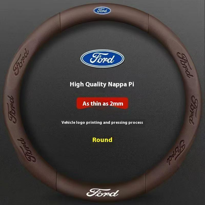 KKHK4 Car 3D Embossing Carbon Fiber Steering Wheel Cover Ford Mondeo F150 Fusion Mustang EXPLORER ESCAPE EDGE Fiesta Focus Kuga Ranger