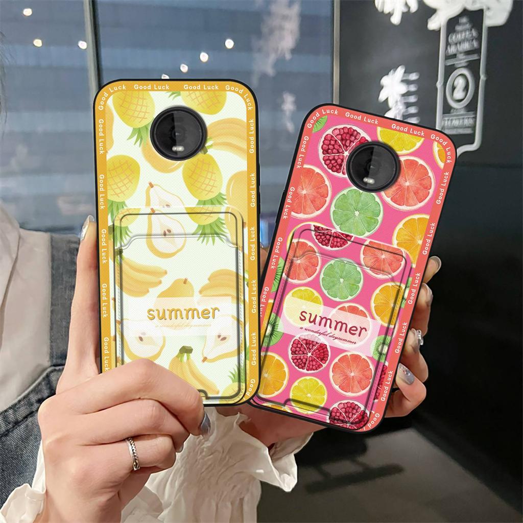 Silicone Fashion Design Phone Case For MOTO Z4 Play Full Wrap Shockproof Cute Card Slot TPU Soft Case Cartoon Back Cover
