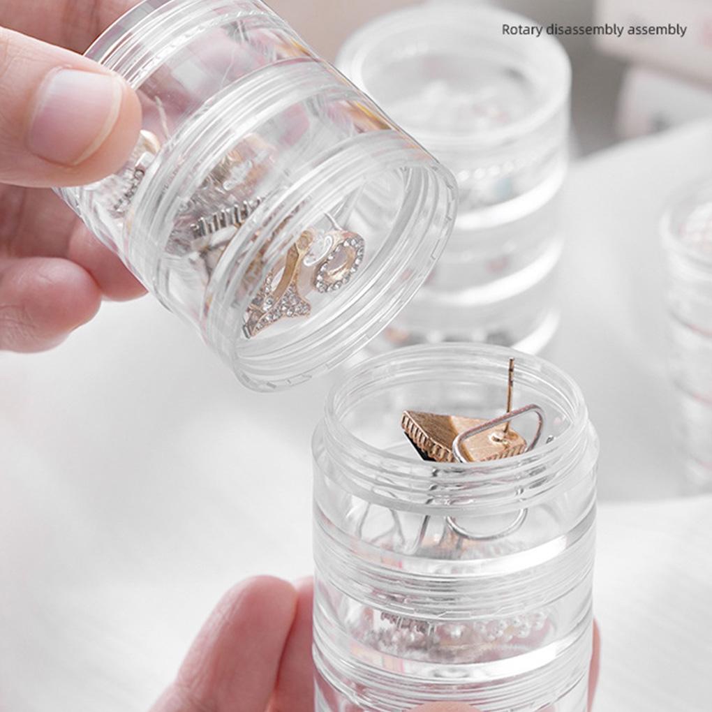 Многослойные контейнеры для ожерелий, гвоздиков, браслетов, коробки для хранения ювелирных изделий, пластиковые банки, прозрачные органайзеры, стеллажи для выставок