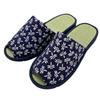 Edoten Комнатные Сделано в Сделано из ткани из тростника игуса и окрашенного тэнгуи Внешняя сторона с рисунком стрекозы темно-синего и темно-синего цвета Войлочные тапочки размера L, Япония,