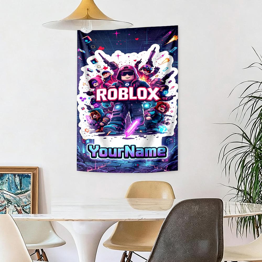 Roblox Custom Your Name Wall Decor Tapestry Art For Pet Memorial Birthdaywedding Party Backdrop Family Gift