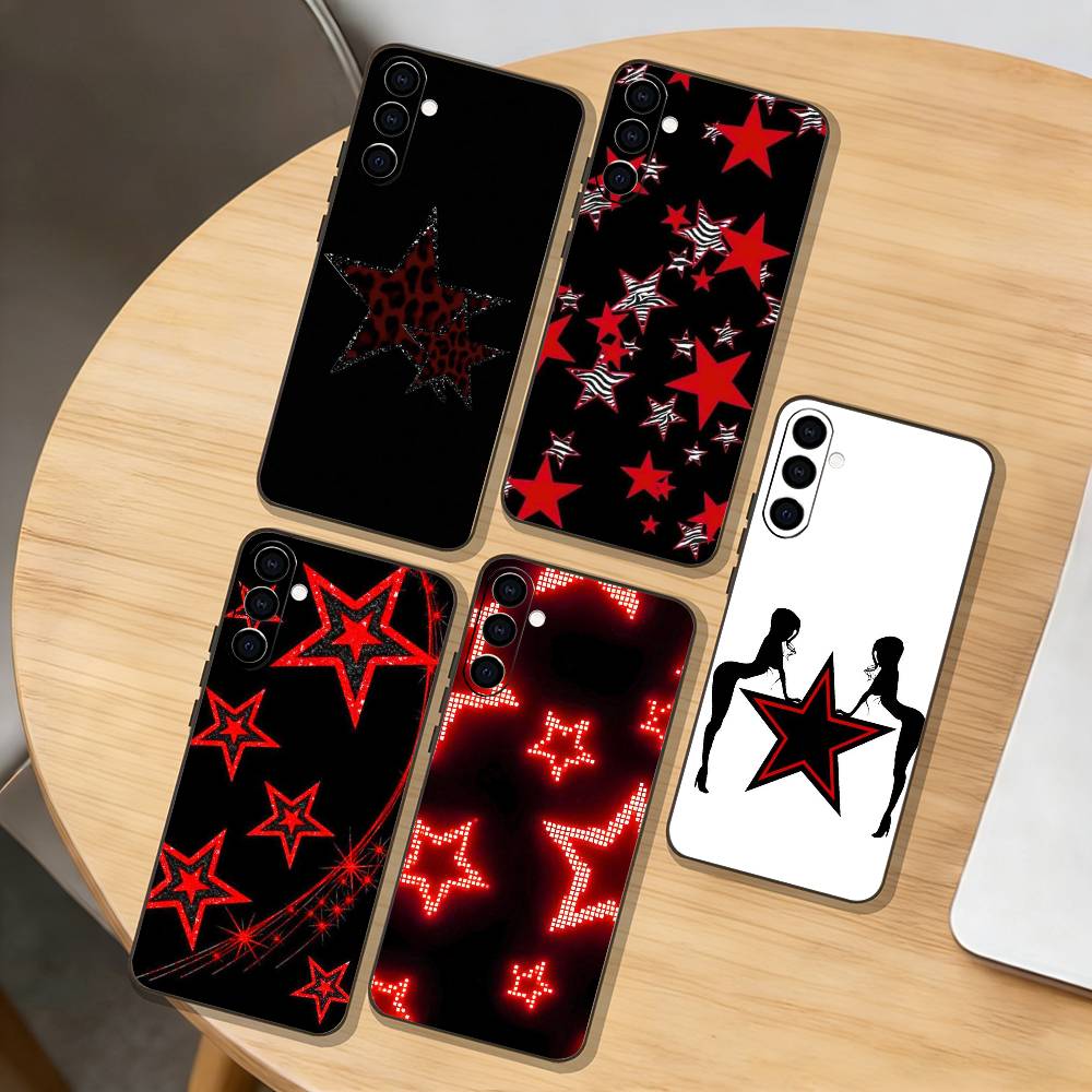 F-five-pointed star Phone Case For Samsung Galaxy A73,A72,A71,A70,A53,A52,A51,Others Soft Black Cover