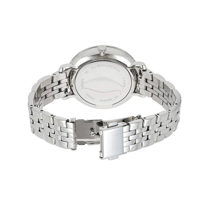 FOSSIL Jacqueline Collection Wrist Watch Quartz Movement Stainless Steel Strap 36mm Silver Dial Women's Watch ES3545