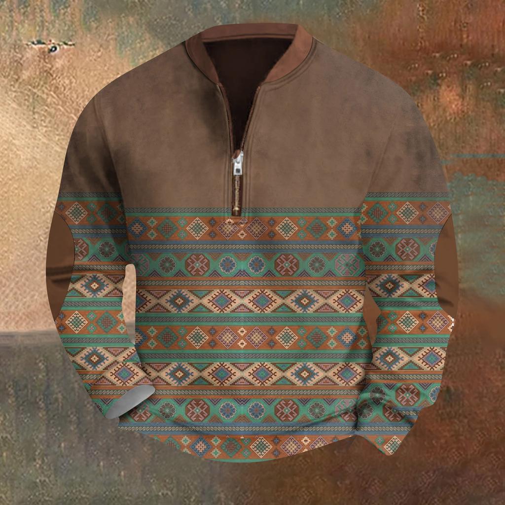 Мужская повседневная толстовка в стиле ретро с градиентным принтом