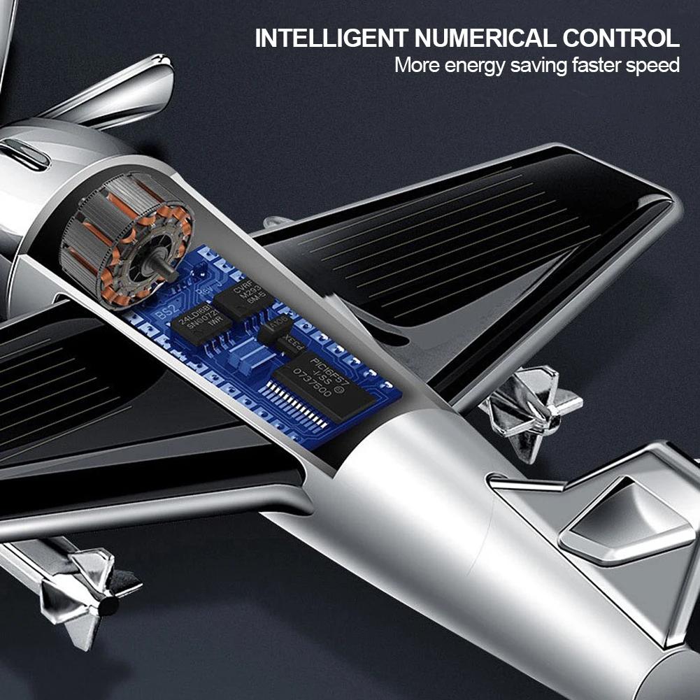 Car Essential Oil Diffuser Solar Airplane Car Diffuser Wooden Base Fragrance Aromatherapy Diffuser Ornaments (Without Perfume)