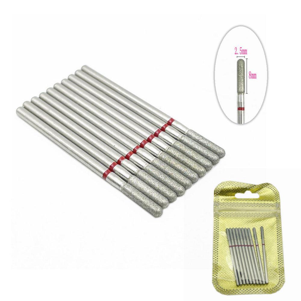 10 шт./упак. сверло для ногтей, полировщик, алмазные сверла для ногтей, вращающиеся насадки для электрического маникюрного аппарата, фрезы, заусенцы, инструменты для дизайна ногтей, аксессуары