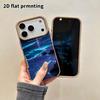 Phone Case: 2D flat lambskin suitable for iPhone 18 17 16 15 14 13 Pro protective case, glowing beach, Christmas and Halloween gifts