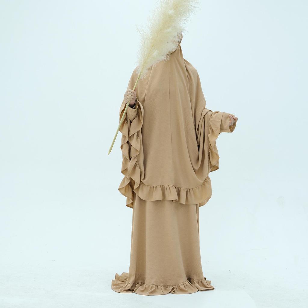 Платье Лория 2025 однотонное с большим платком на голову LR972