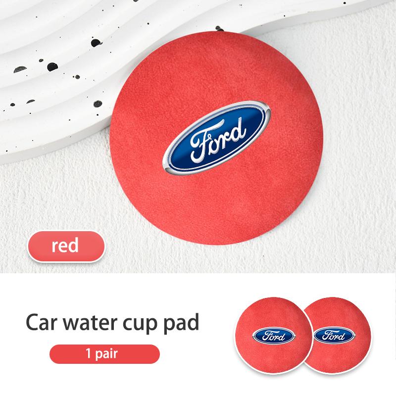 PCKF8 2pcs Car Coaster Water Cup Holder Mat Anti-slip Pad Accessories For Ford Escape Ecosport Fusion Explorer Expedition Taurus